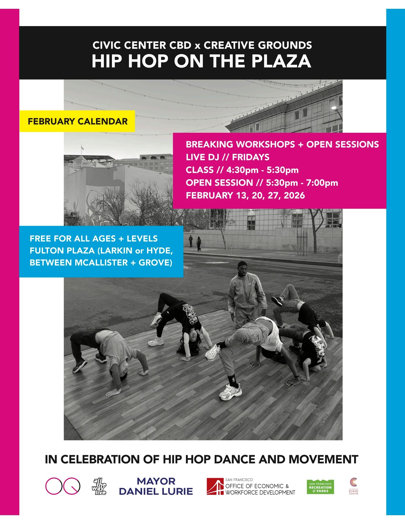 Hip Hop on the Plaza February Schedule 