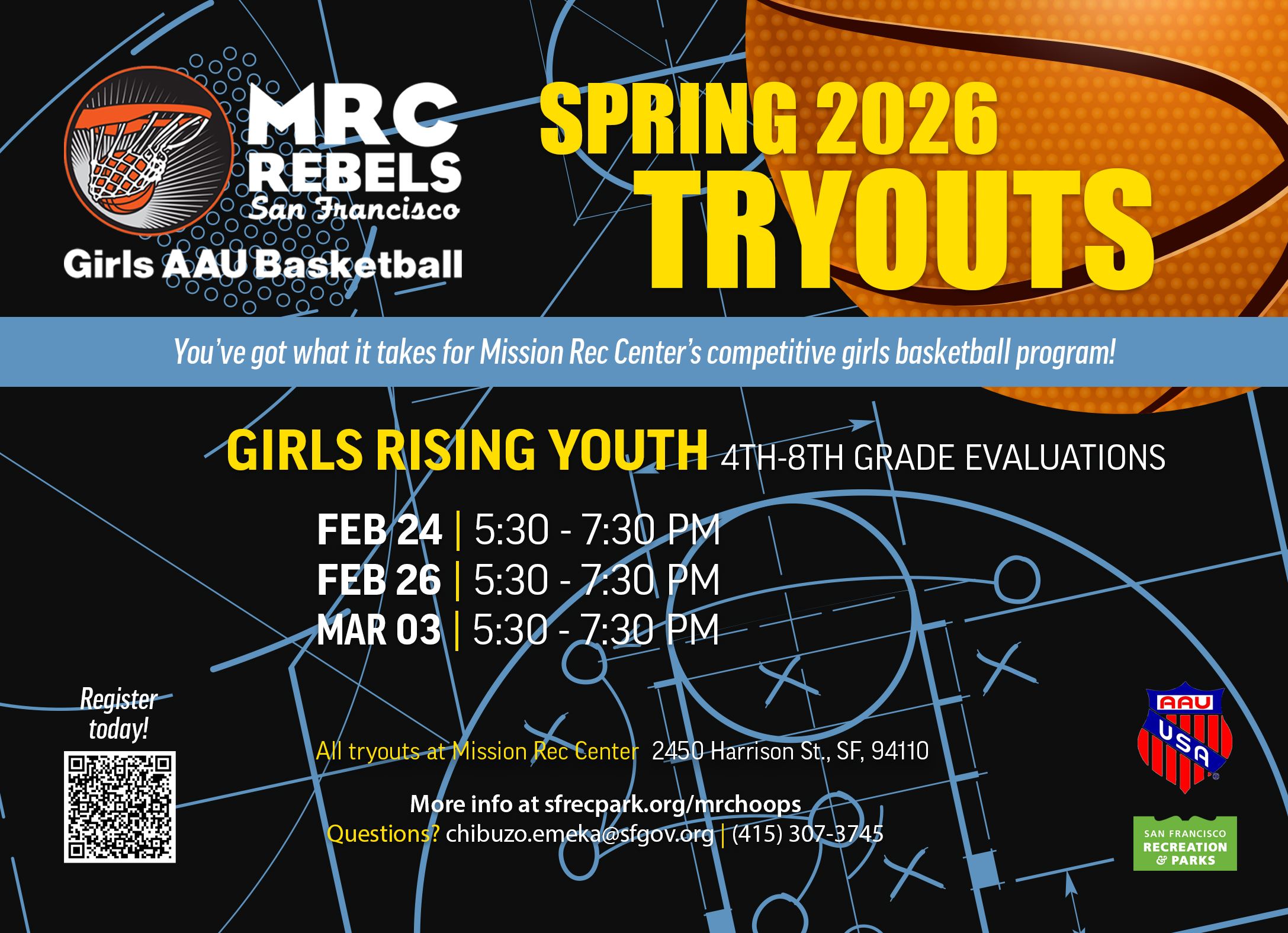Mission Rec Center AAU Basketball Tryouts