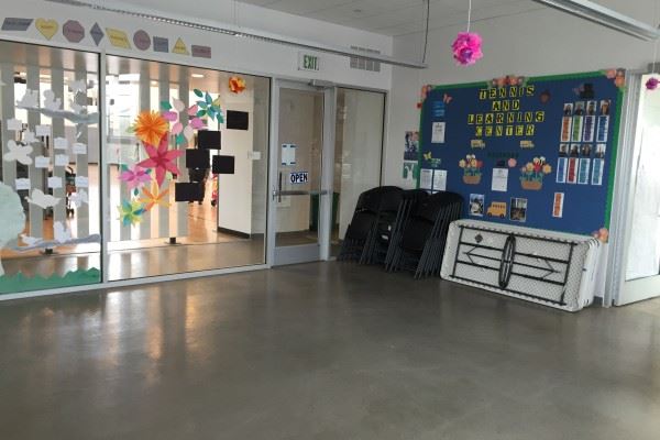 Multi-purpose room 2 windows and chairs