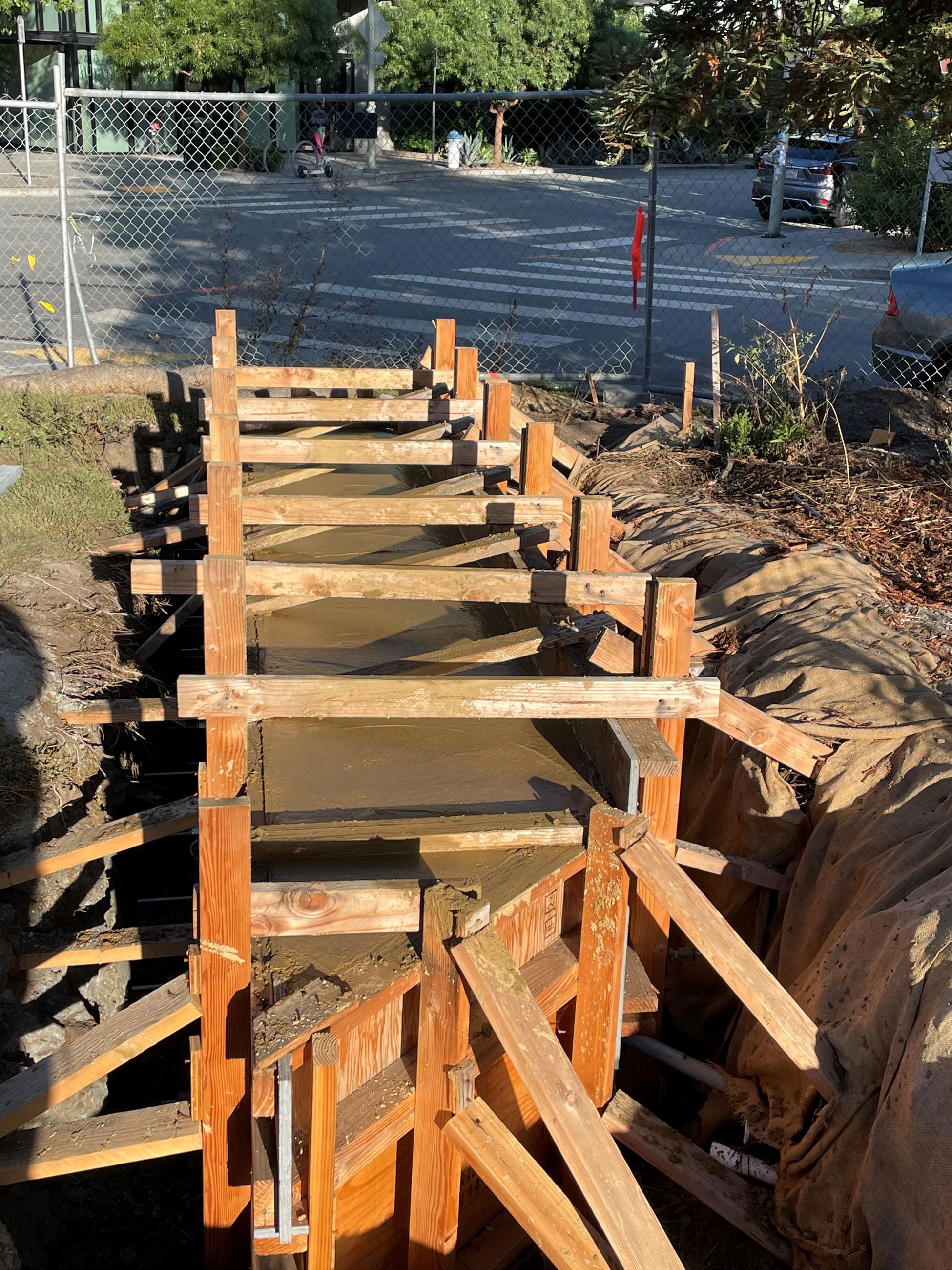 Esprit Construction -Concrete seat wall pour_NW corner 10.25.23