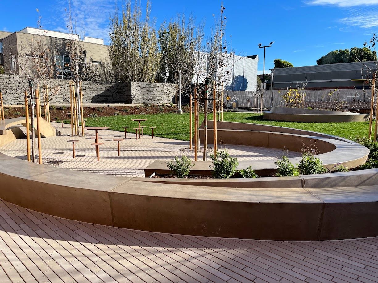 Fillmore Turk Mini Park construction December 2023 - view of park completed