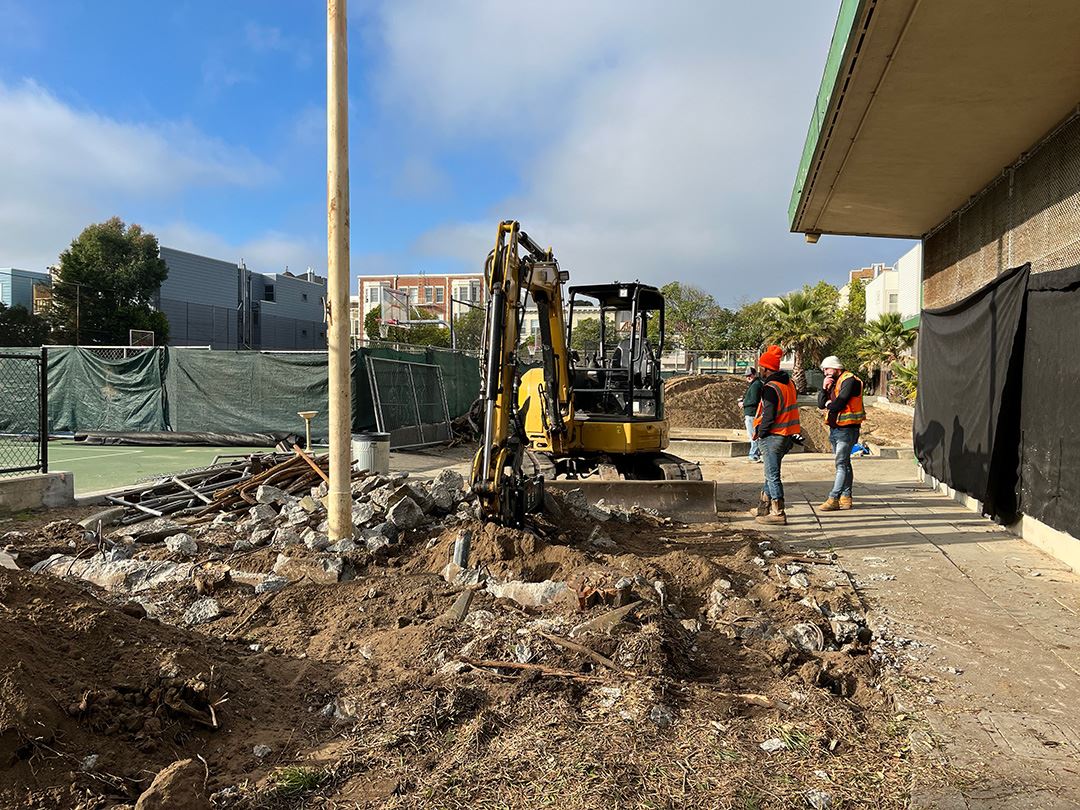 Richmond Playground construction - pavement removal