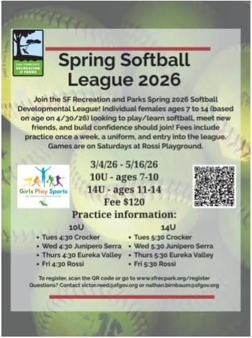 Spring Softball League 2026 Flyer